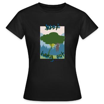 just hang out - Frauen T-Shirt - Schwarz - Vorne - AI Model Female 172 dark (172cm)