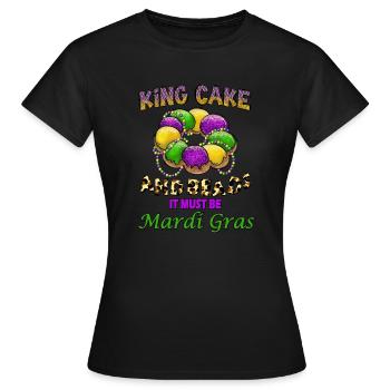 Crêpes de rois et perles, ça doit être carnaval - T-shirt Femme - noir - Devant - AI Model Female 172 dark (172cm)