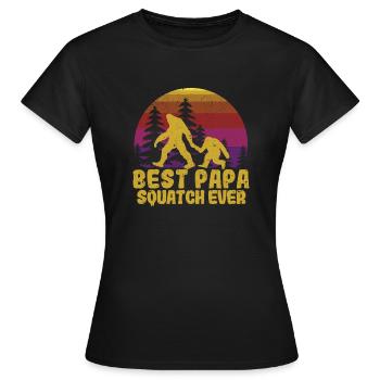 Bester Papa Squatch aller Zeiten Lustig Sasquatch - Frauen T-Shirt - Schwarz - Vorne - AI Model Female 172 dark (172cm)