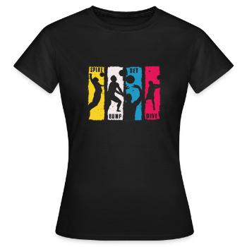 Spike Bump Set Dive Volleyball Design cadeau - T-shirt Femme - noir - Devant - AI Model Female 172 dark (172cm)