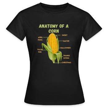 Anatomy of a corn - Women's T-Shirt - black - Front - AI Model Female 172 dark (172cm)