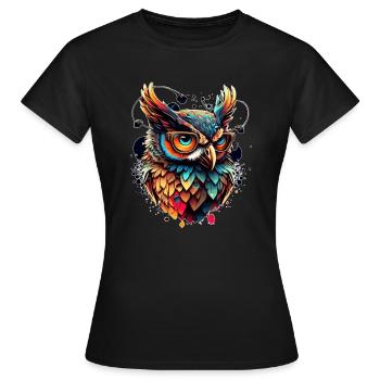 Ein grimmiger schlauer Kuckuck als Greifvogel - Frauen T-Shirt - Schwarz - Vorne - AI Model Female 172 dark (172cm)