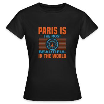 PARIS EST LA PLUS BELLE DU MONDE - T-shirt Femme - noir - Devant - AI Model Female 172 dark (172cm)