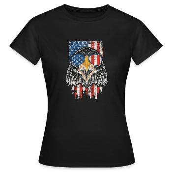4 juillet Bald Eagle Patriotic American - T-shirt Femme - noir - Devant - AI Model Female 172 dark (172cm)