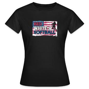 Patriotisch Rot, Weiß & Softball Vierter Juli - Frauen T-Shirt - Schwarz - Vorne - AI Model Female 172 dark (172cm)