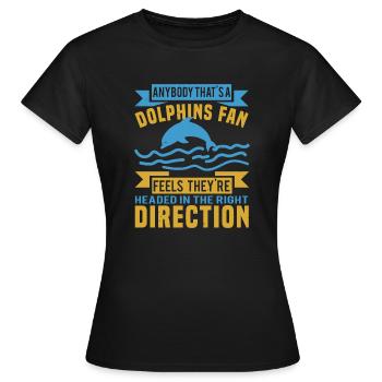 LE FAN DES DOLPHINS SENT QU’ILS SONT LA DIRECTION - T-shirt Femme - noir - Devant - AI Model Female 172 dark (172cm)