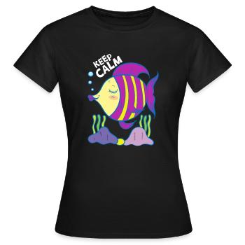keep calm - Women's T-Shirt - black - Front - AI Model Female 172 dark (172cm)
