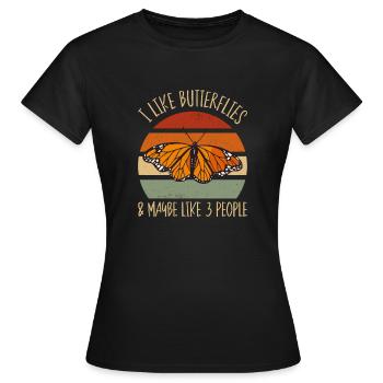 Monarque papillon monarque américain papillon monarque - T-shirt Femme - noir - Devant - AI Model Female 172 dark (172cm)