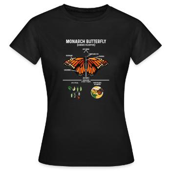 Monarque papillon monarque américain papillon monarque - T-shirt Femme - noir - Devant - AI Model Female 172 dark (172cm)