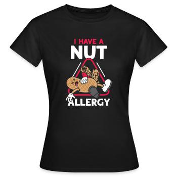 J’ai une allergie aux noix aux arachides allergique aux arachides - T-shirt Femme - noir - Devant - AI Model Female 172 dark (172cm)