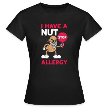 J’ai une allergie aux noix aux arachides allergique aux arachides - T-shirt Femme - noir - Devant - AI Model Female 172 dark (172cm)
