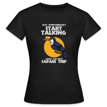 Commencez à parler de votre prochain safari Concevez des forums - T-shirt Femme - noir - Devant - AI Model Female 172 dark (172cm)