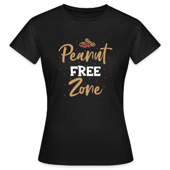 Zone sans arachides Personnes allergiques aux arachides - T-shirt Femme - noir - Devant - AI Model Female 172 dark (172cm)