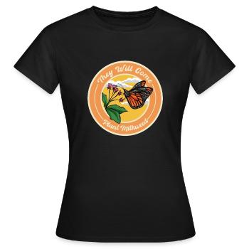 Monarque papillon monarque américain papillon monarque - T-shirt Femme - noir - Devant - AI Model Female 172 dark (172cm)