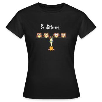 Be Different Giraffe Puzzle Autismus - Frauen T-Shirt - Schwarz - Vorne - AI Model Female 172 dark (172cm)