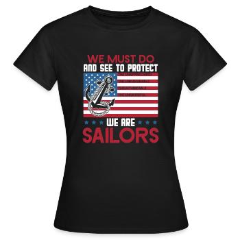 Sailor We Are Sailors - Women's T-Shirt - black - Front - AI Model Female 172 dark (172cm)
