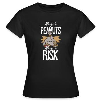 Allergique aux arachides Allergique au risque - T-shirt Femme - noir - Devant - AI Model Female 172 dark (172cm)