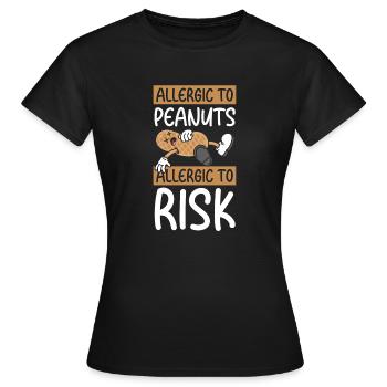 Allergique aux arachides Allergique au risque - T-shirt Femme - noir - Devant - AI Model Female 172 dark (172cm)