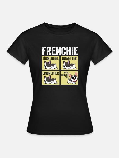 Hund Frenchie - Frauen T-Shirt - Schwarz