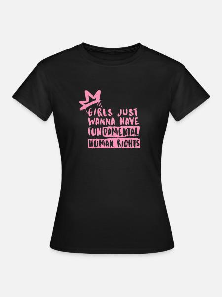 Frauenpower Rechte Weltfrauentag - Frauen T-Shirt - Schwarz