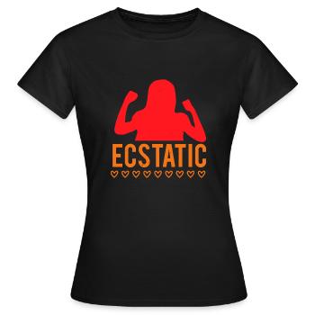 Fille extatique - T-shirt Femme - noir - Devant - AI Model Female 172 dark (172cm)