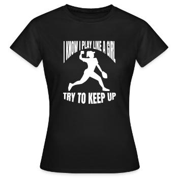 Équipe de baseball Joueurs de baseball Joueurs de baseball - T-shirt Femme - noir - Devant - AI Model Female 172 dark (172cm)