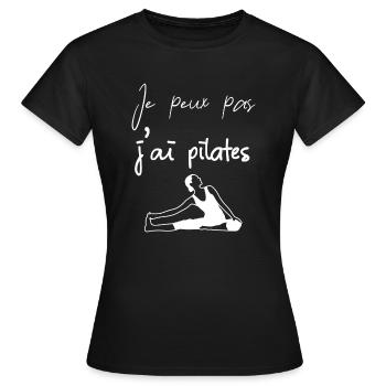 Je peux pas j'ai pilates - T-shirt Femme - noir - Devant - AI Model Female 172 dark (172cm)