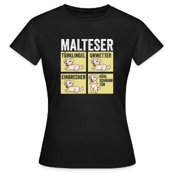 Hund Malteser - Frauen T-Shirt - Schwarz - Vorne - AI Model Female 172 dark (172cm)