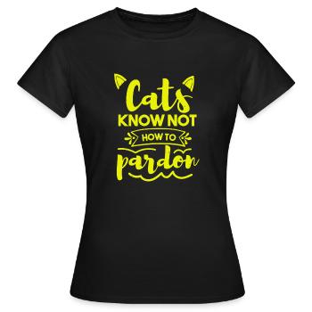 LES CHATS NE SAVENT PAS PARDONNER - T-shirt Femme - noir - Devant - AI Model Female 172 dark (172cm)