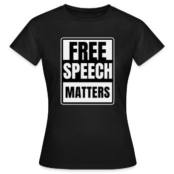 Meinungsfreiheit bedeutet - Frauen T-Shirt - Schwarz - Vorne - AI Model Female 172 dark (172cm)