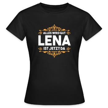 Lena - Frauen T-Shirt - Schwarz - Vorne - AI Model Female 172 dark (172cm)