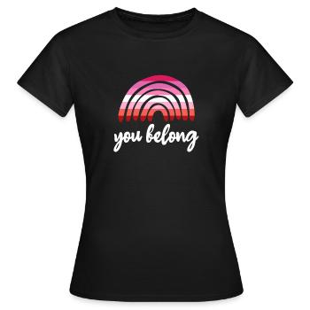 Cadeau du drapeau de la fierté lesbienne lesbienne - T-shirt Femme - noir - Devant - AI Model Female 172 dark (172cm)