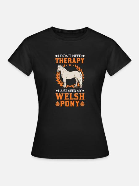 Welsh Pony Therapie - Dame-T-shirt - sort