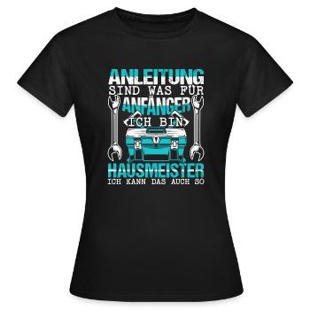 Hausmeister Haustechniker Anleitungen - Frauen T-Shirt - Schwarz - Vorne - AI Model Female 172 dark (172cm)