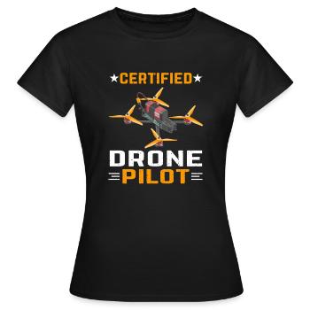 Pilote de drone certifié - T-shirt Femme - noir - Devant - AI Model Female 172 dark (172cm)