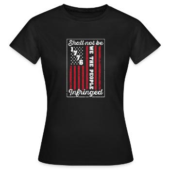 Nous, le peuple, ne serons pas violés US American - T-shirt Femme - noir - Devant - AI Model Female 172 dark (172cm)