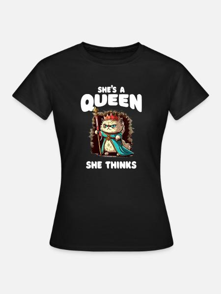 Katzendame - Lustig - Frauen T-Shirt - Schwarz
