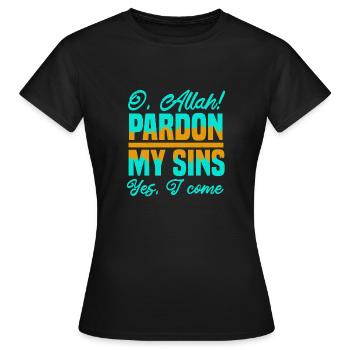 PARDONNE MES PÉCHÉS OUI JE VIENS - T-shirt Femme - noir - Devant - AI Model Female 172 dark (172cm)