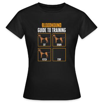 Bloodhound Hund Bluthund - Frauen T-Shirt - Schwarz - Vorne - AI Model Female 172 dark (172cm)