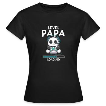 Level PAPA Loading Expectant Father - Women's T-Shirt - black - Front - AI Model Female 172 dark (172cm)