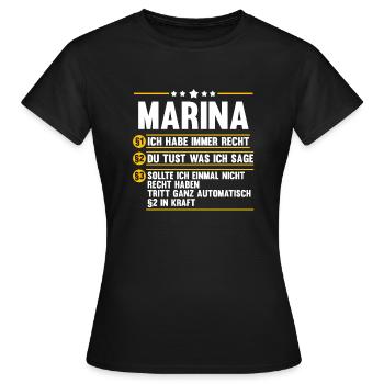 Marina - Frauen T-Shirt - Schwarz - Vorne - AI Model Female 172 dark (172cm)