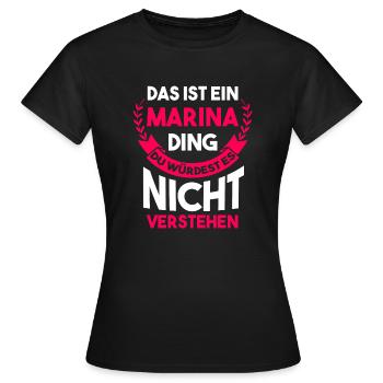 Marina - Frauen T-Shirt - Schwarz - Vorne - AI Model Female 172 dark (172cm)