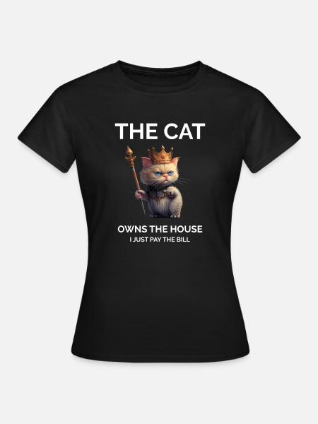 Katzendame - Lustig - Frauen T-Shirt - Schwarz