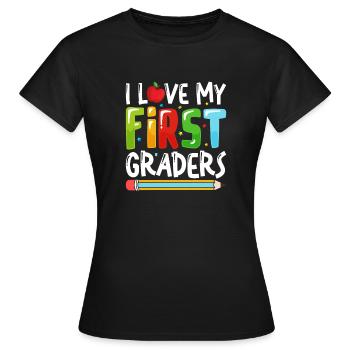 I Love My First Graders - Women's T-Shirt - black - Front - AI Model Female 172 dark (172cm)