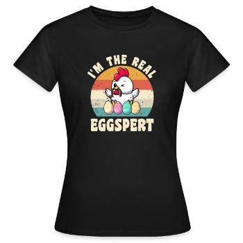 Eggspert Ostern Osterfest Ostereier Osterhuhn - Frauen T-Shirt - Schwarz - Vorne - AI Model Female 172 dark (172cm)