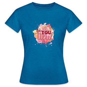 Sei du fleißig - Frauen T-Shirt - Antikblaues Saphir meliert - Vorne - AI Model Female 172 dark (172cm)