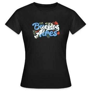 Argentinien Reisende Flora Buenos Aires - Frauen T-Shirt - Schwarz - Vorne - AI Model Female 172 dark (172cm)