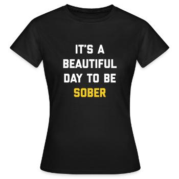 Cadeaux de sobriété pour l’anniversaire Addiction Sobre - T-shirt Femme - noir - Devant - AI Model Female 172 dark (172cm)