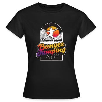 Retro Bungee Jumper Free Fall Lover - Frauen T-Shirt - Schwarz - Vorne - AI Model Female 172 dark (172cm)