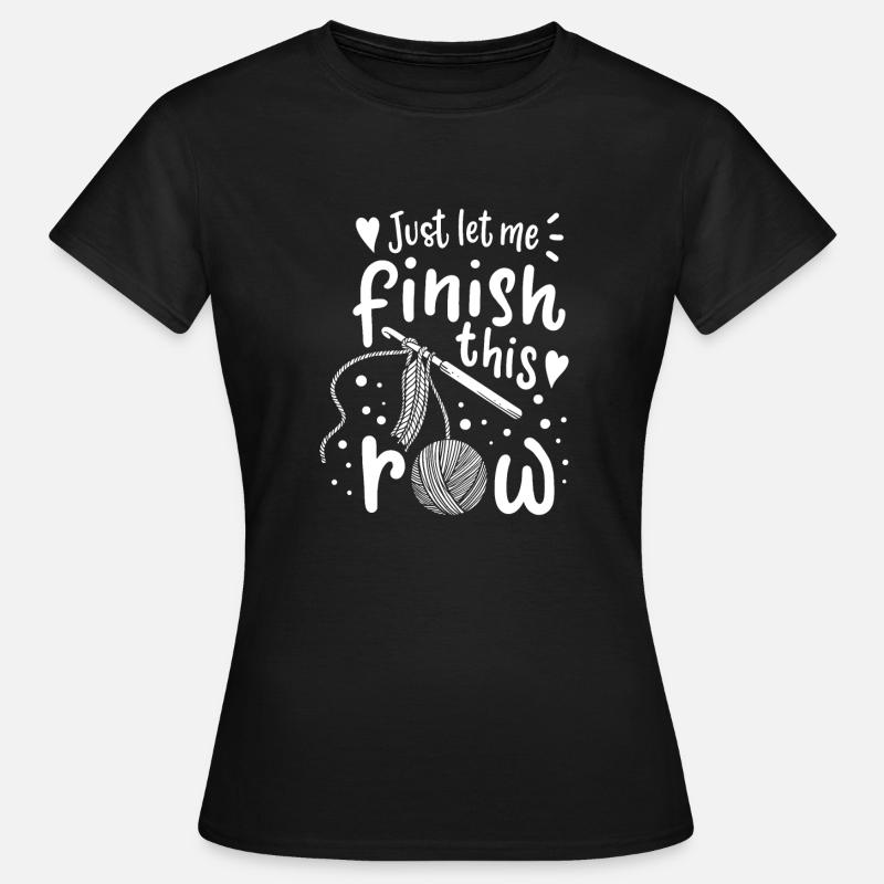 Neulonta virkkauslanka hauska - Dame-T-shirt - sort